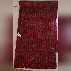 Calvin Klein metallic crochet scarf
